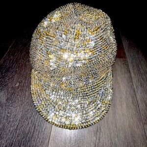 Gold glittery 90s/00s bling, sparkly hat! GUC , so prettyful